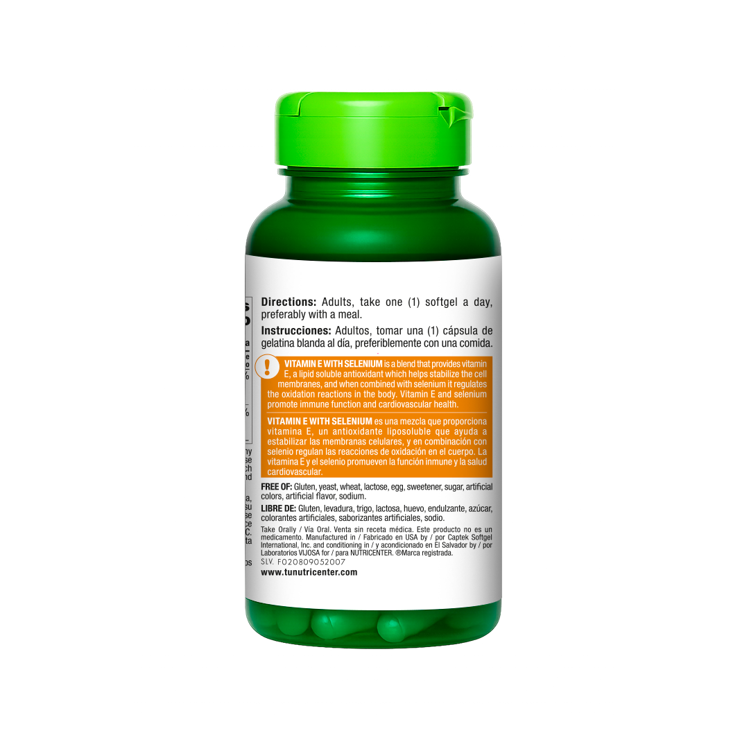 Vitamin E with Selenium 400I.U/50mcg - Imagen 3