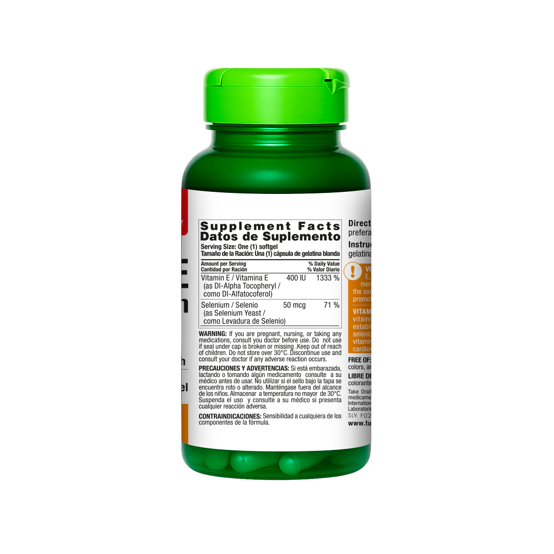 Vitamin E with Selenium 400I.U/50mcg - Imagen 2